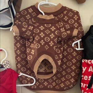 Brown Patterned pet Sweater